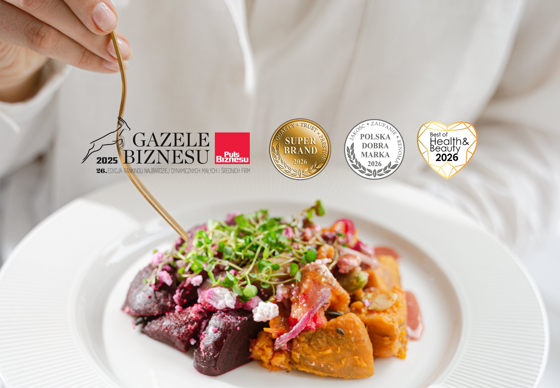 Nagrody i certyfikaty MójCatering — Gazele Biznesu, Super Brand, Polska Dobra Marka, Best of Health & Beauty